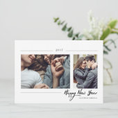 Hipster Neujahr Foto Feiertagskarte (Stehend Vorderseite)