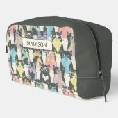 Hipster Niedliche Katzen Muster Waschbeutel (Rechte Ecke)