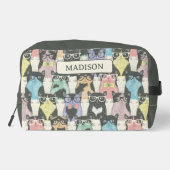 Hipster Niedliche Katzen Muster Waschbeutel (Rückseite)