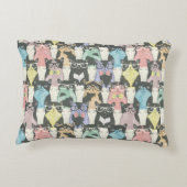 Hipster Niedliche Katzen Muster Zierkissen (Rückseite)