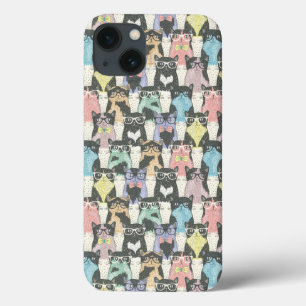 Hipster-niedliches Katzen-Muster Case-Mate iPhone Hülle