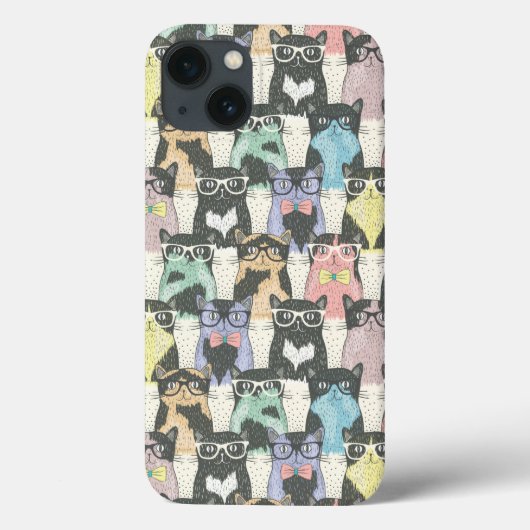 Hipster-niedliches Katzen-Muster Case-Mate iPhone Hülle (Rückseite)