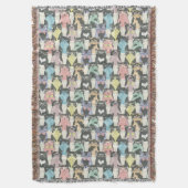 Hipster-niedliches Katzen-Muster Decke (Vorderseite Vertikal)