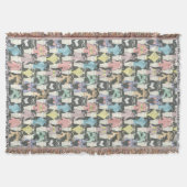 Hipster-niedliches Katzen-Muster Decke (Vorderseite)