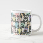 Hipster Niedliches Katzen Muster Jumbo-Tasse (Rechts)