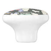 Hipster-niedliches Katzen-Muster Keramikknauf (Seitenansicht)