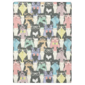 Hipster-niedliches Katzen-Muster Klemmbrett (Rückseite)
