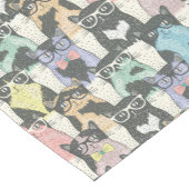 Hipster-niedliches Katzen-Muster Kurzer Tischläufer (Ecke)