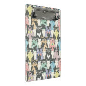 Hipster-niedliches Katzen-Muster Mini Klemmbrett (Schrägansicht)