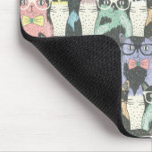 Hipster-niedliches Katzen-Muster Mousepad (Ecke)