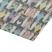 Hipster-niedliches Katzen-Muster Schneidebrett (Ecke)