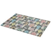 Hipster-niedliches Katzen-Muster Schneidebrett (Ecke)
