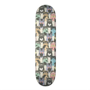 Hipster-niedliches Katzen-Muster Skateboard