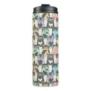 Hipster-niedliches Katzen-Muster Thermosbecher