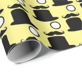 Hipster Oberhut mit monokelliger Optik Geschenkpapier (Rolleneckpunkt)