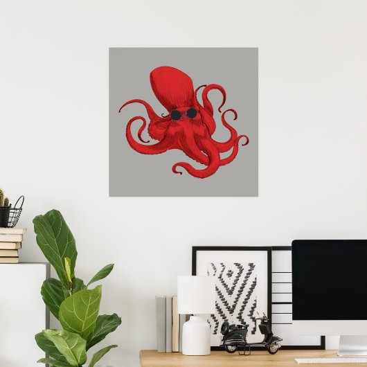 Hipster Octopus Poster (Heimbüro)