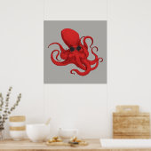 Hipster Octopus Poster (Küche)