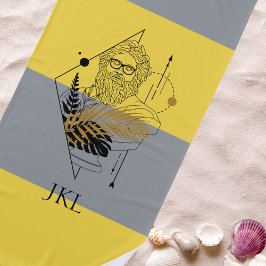 Hipster Olympic God Colorblock Monogram Strandtuch