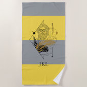 Hipster Olympic God Colorblock Monogram Strandtuch (Vorderseite)