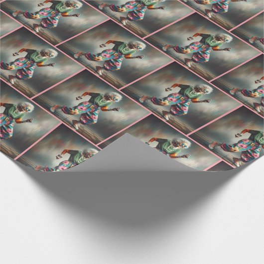 Hipster Oma Dancing Geschenkpapier (Ecke)