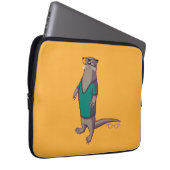 Hipster-Otter-Laptop-Hülse (ohne Text) Laptopschutzhülle (Vorne Rechts)