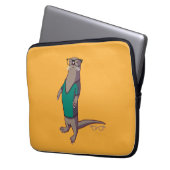 Hipster-Otter-Laptop-Hülse (ohne Text) Laptopschutzhülle (Vorderseite Links)