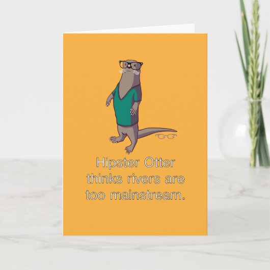 Hipster Otter Note Card Karte (Vorderseite)