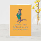 Hipster Otter Note Card Karte (Gelbe Blume)