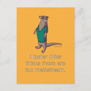 Hipster Otter Postcard Postkarte