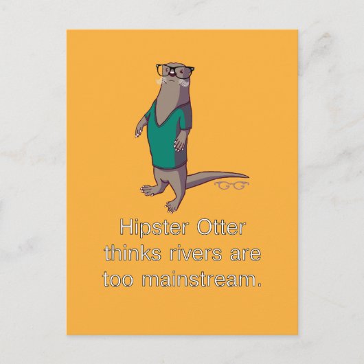 Hipster Otter Postcard Postkarte (Vorderseite)