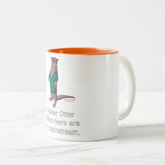 Hipster-Otter-Tasse Zweifarbige Tasse (VorderseiteRechts)