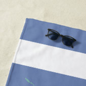 Hipster Panda auf Rugby Streifen mit Namen Strandtuch (Beispiel)