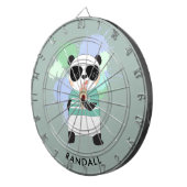 Hipster Panda Bear mit beliebigem Namen Dartscheibe (Vorderseite rechts)