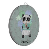 Hipster Panda Bear mit beliebigem Namen Dartscheibe (Vorderseite Links)