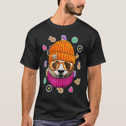 Hipster Panda Geek Nerd Glasses Tierische Liebe Fr T-Shirt (Vorderseite)
