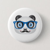 Hipster-Panda-Knopf Button (Vorderseite)