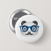 Hipster-Panda-Knopf Button (Vorne & Hinten)