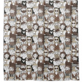 Hipster Pattern Duschvorhang (Vorderseite)