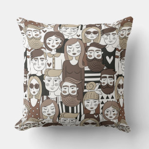 Hipster Pattern werfen Kissen
