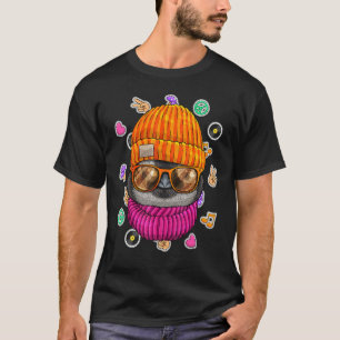 Hipster Penguin Geek Nerd Glasses Tierheim Liebe P T-Shirt