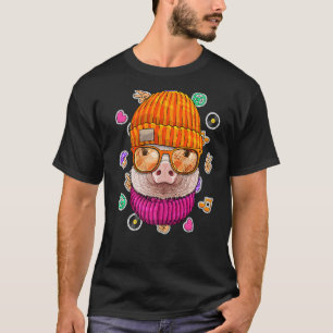 Hipster Pig Geek Nerd Glasses Farm Animal Liebe Pe T-Shirt