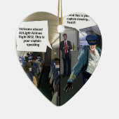 Hipster Pilot Funny Keramikornament (Rechts)