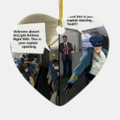 Hipster Pilot Funny Keramikornament (Vorne)