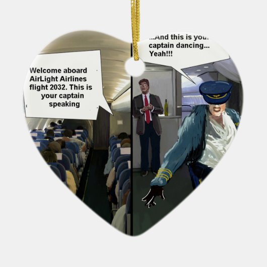 Hipster Pilot Funny Keramikornament (Vorne)