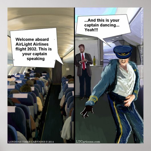 Hipster Pilot Funny Poster (Vorne)