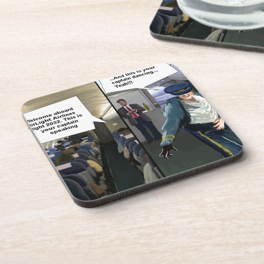 Hipster Pilot Funny Untersetzer (Linke Seite)