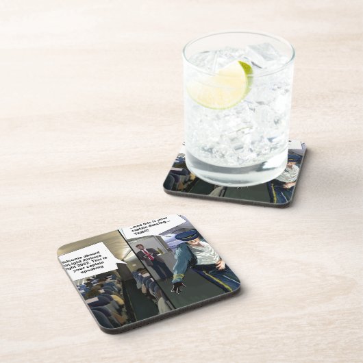 Hipster Pilot Funny Untersetzer (Rechte Seite)