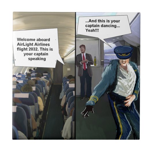 Hipster-Pilot Lustig Fliese (Vorderseite)