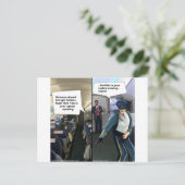 Hipster Pilot Lustig Postkarte (Stehend Vorderseite)