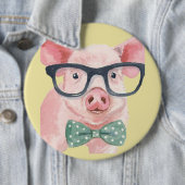Hipster Pink Pig Button (Beispiel)